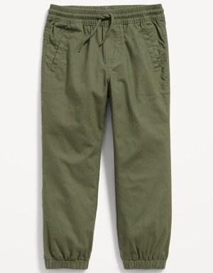 Functional-Drawstring Canvas Jogger Pants for Toddler Boys green