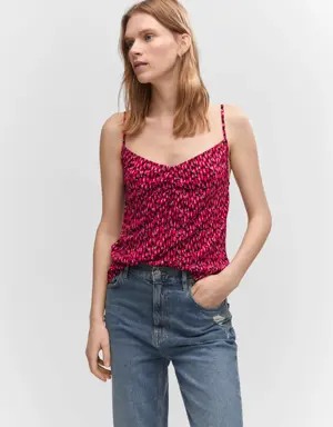 Print ruched top