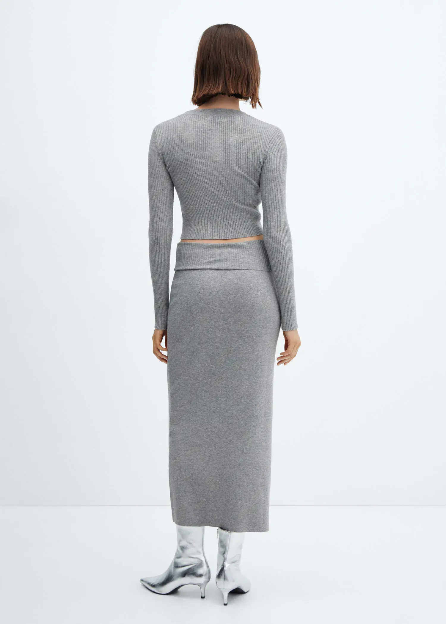 Mango Long knitted skirt. 3