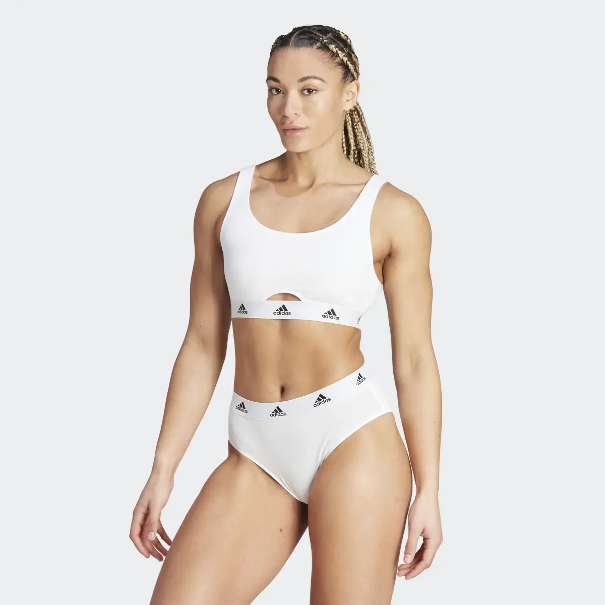 Adidas Active Comfort Cotton Scoop Bralette Underwear. 2