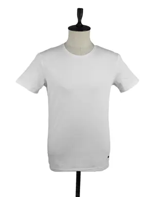 Beyaz Kısa Kol Merserize Bisiklet Yaka Slim Fit Dar Kesim Casual T-Shirt 1011220116