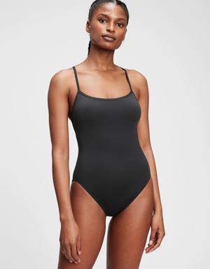 Recycled Tank One-Piece Swimsuit black