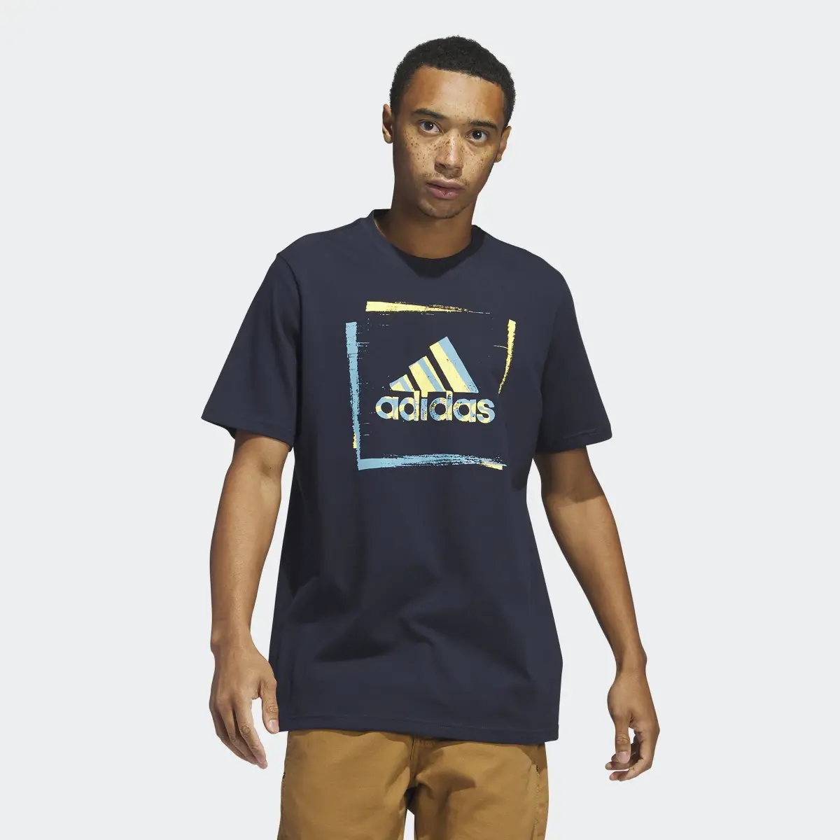 Adidas Two-Tone Stencil Short Sleeve Graphic Tee. 2