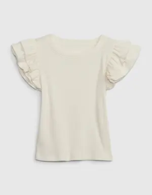 Gap Toddler Flutter Sleeve T-Shirt beige