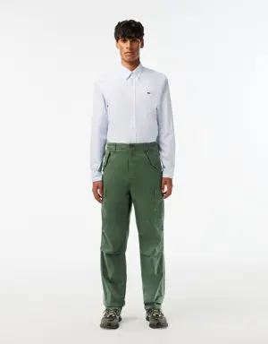 Lacoste Pantalon cargo straight fit en coton