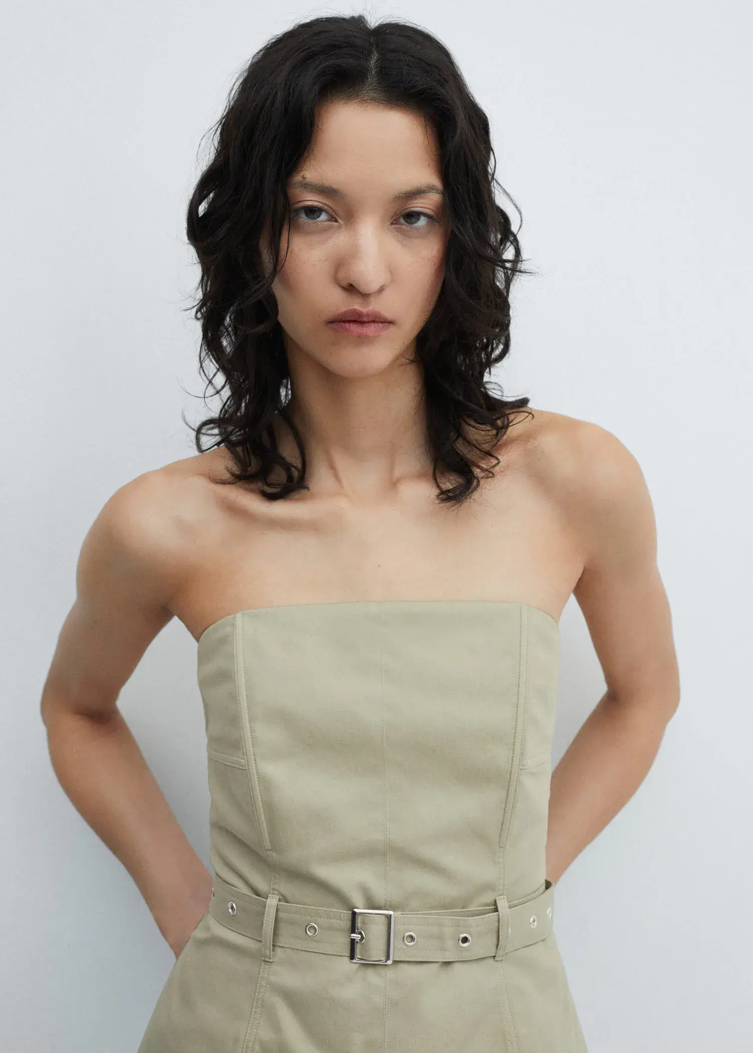 Mango Strapless belted top. 1