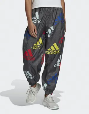 Essentials Multi-Colored Logo Loose Fit Woven Tracksuit Bottoms