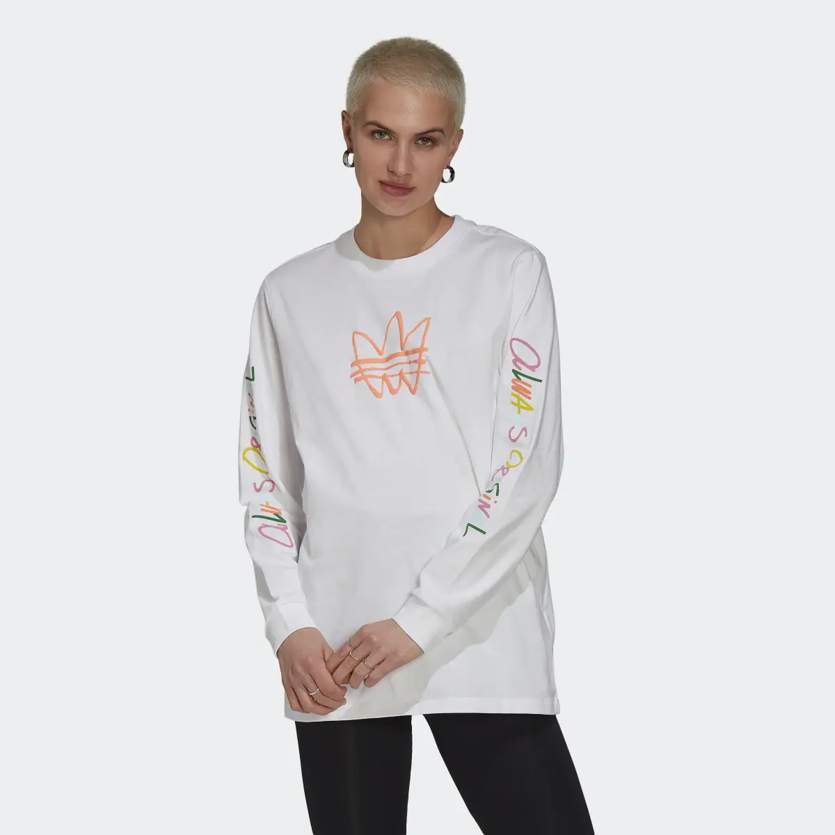 Adidas Always Original Graphic Long Sleeve T-Shirt. 2