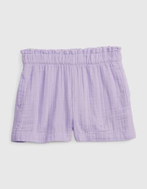 Toddler Crinkle Gauze Pull-On Shorts purple
