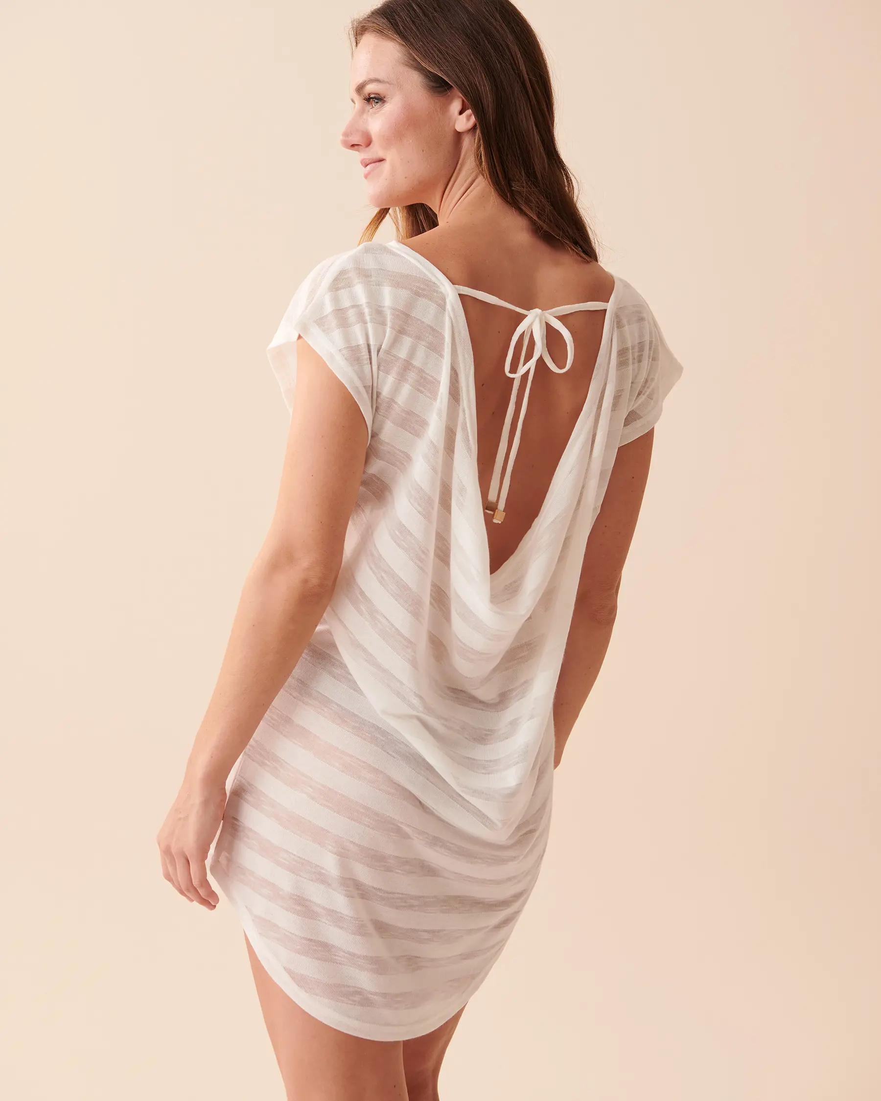 La Vie en Rose Shadow Stripe Mesh Tunic. 2