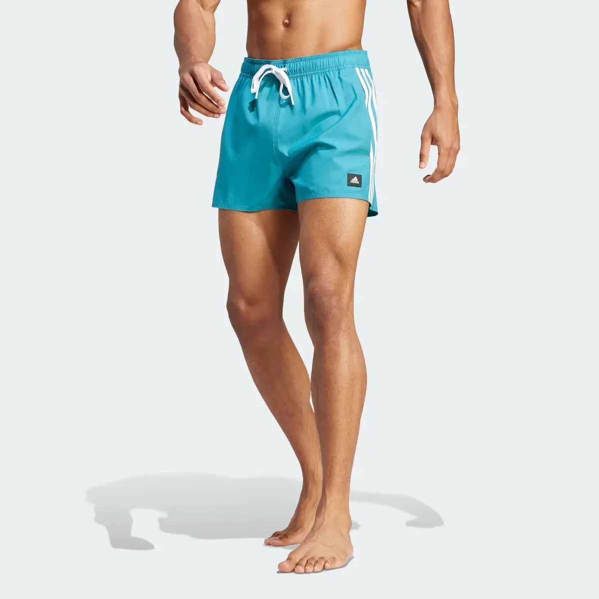 Adidas 3-Stripes CLX Very-Short-Length Swim Shorts. 1