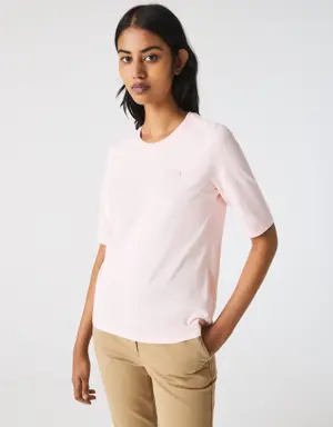 Lacoste Camiseta de mujer en algodón con cuello redondo