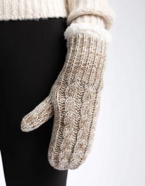 Beige - Cozy Lined Mittens