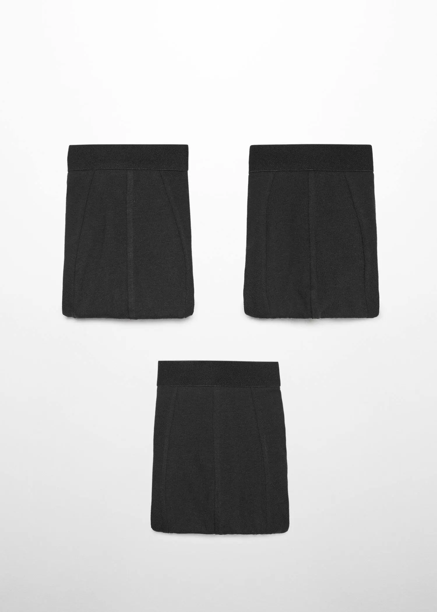 Mango 3-pack of black cotton boxer shorts. 1