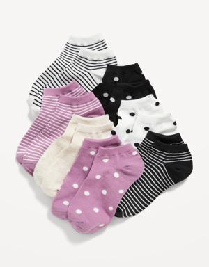 Printed Ankle Socks 7-Pack for Girls pink