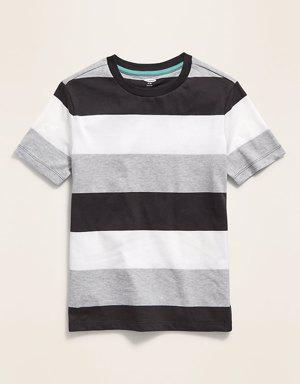 Bold-Stripe Softest T-Shirt for Boys gray