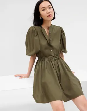 Gap Balloon Sleeve Mini Dress green