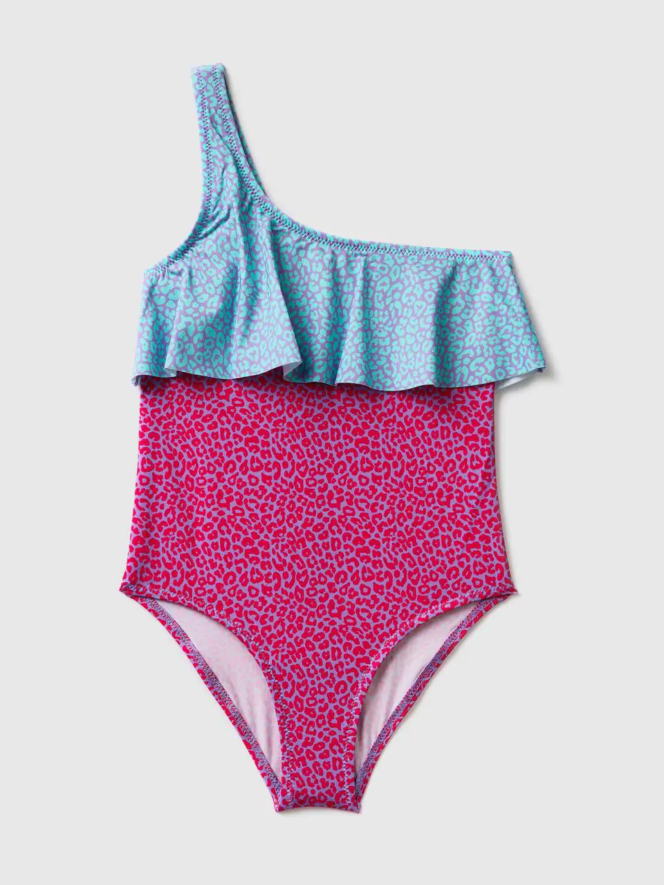 Benetton one-piece swimsuit with animal print. 1