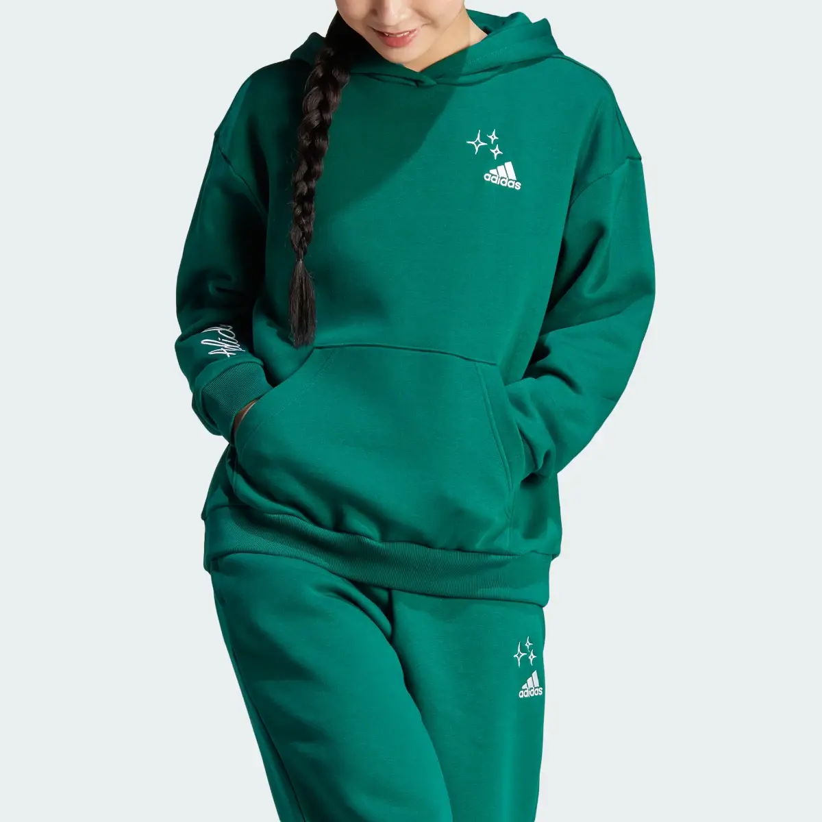 Adidas Scribble Embroidery Fleece Hoodie. 1