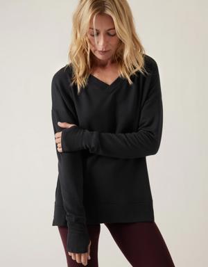 Athleta Coaster Luxe V&#45Neck Sweatshirt black