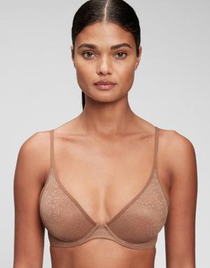 Bare Natural Recycled Lace Plunge Bra brown