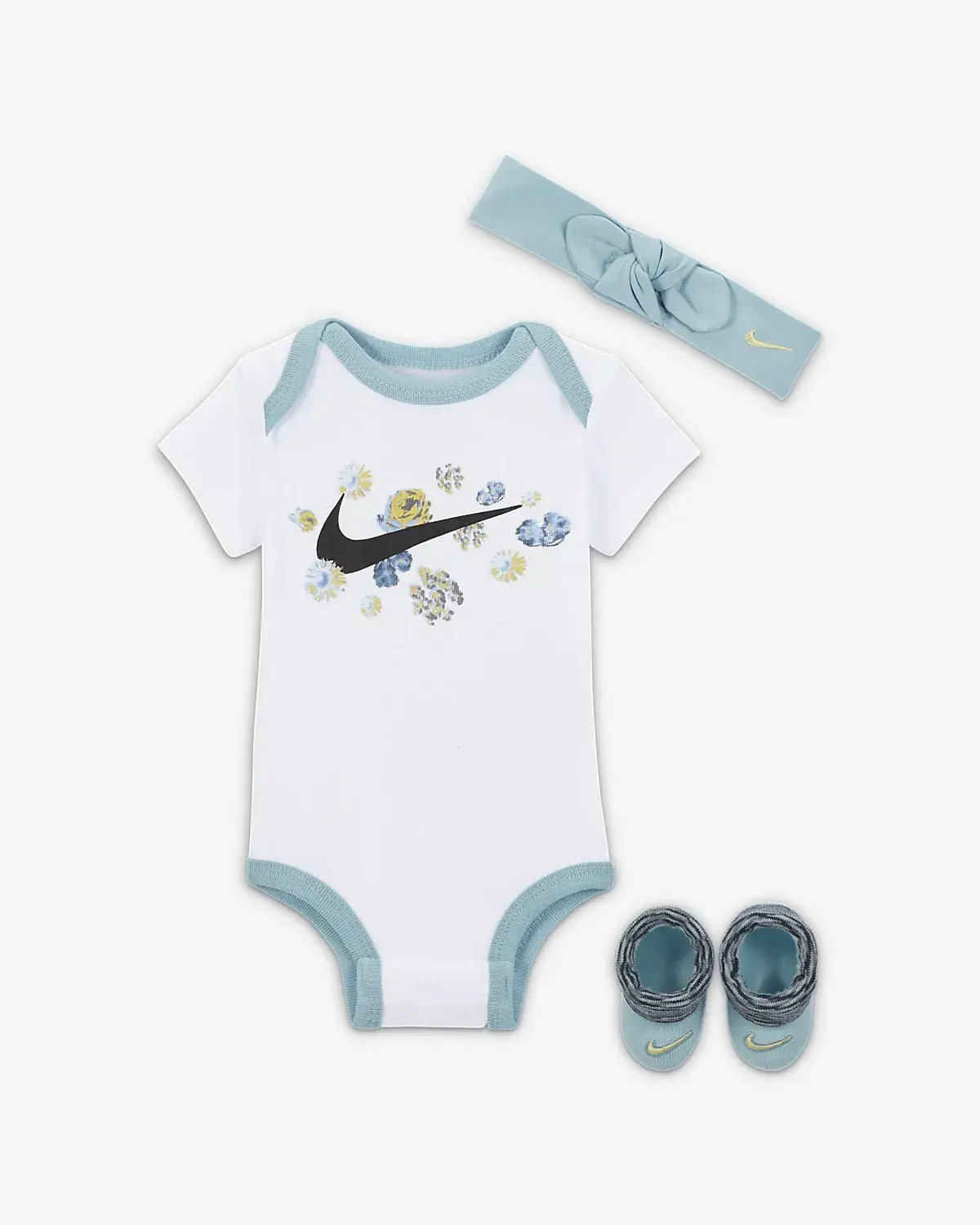 Nike Floral 3-Piece Bodysuit Box Set. 1