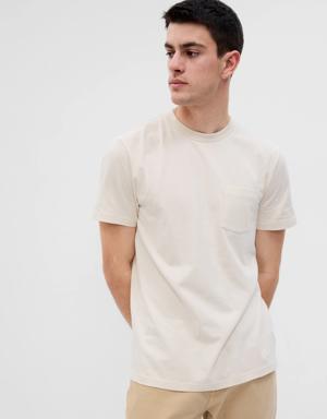 100% Organic Cotton Pocket T-Shirt beige