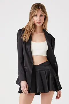 Forever 21 Forever 21 Satin A Line Mini Skirt Black. 2