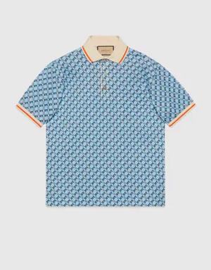 Geometric G cotton piquet polo shirt