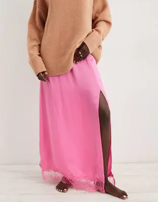 American Eagle Satin Maxi Skirt. 1