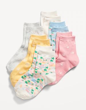 Patterned Quarter-Crew Socks 6-Pack for Women multi