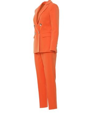 Buttoned Double Breasted Orange Regular Fit Suit