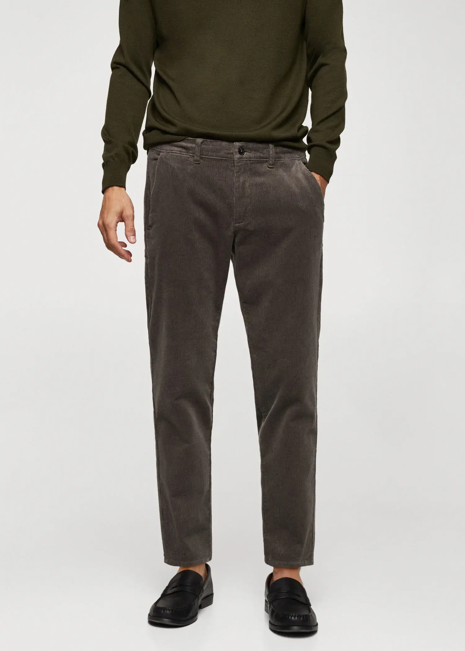 Mango Micro-corduroy slim-fit trousers . 2