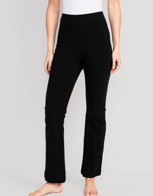 High Waisted Cropped Flare Leggings for Women black