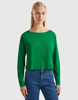 forest green long fiber cotton t-shirt
