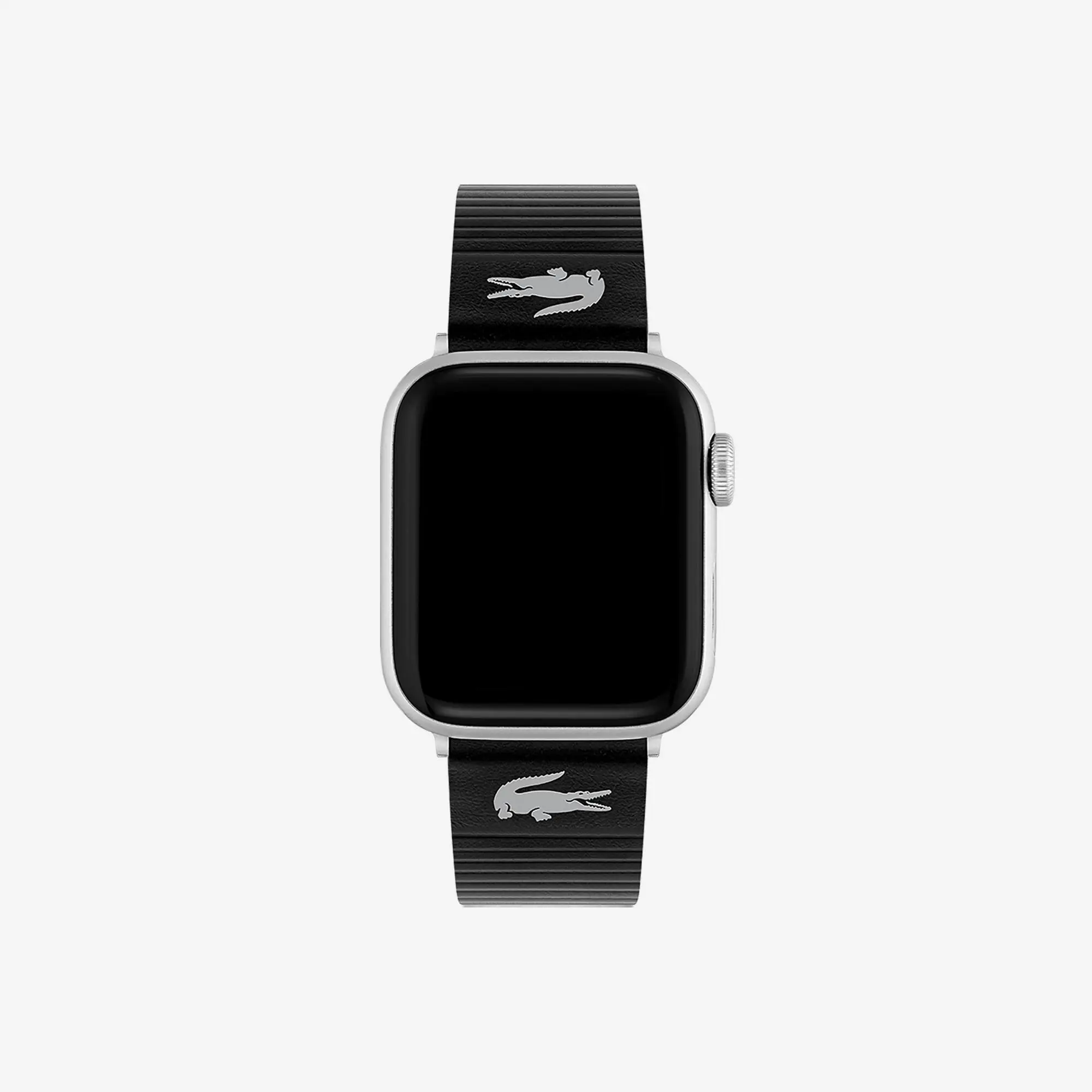 Lacoste Cinturino Lacoste unisex per Apple Watch in pelle nera. 1