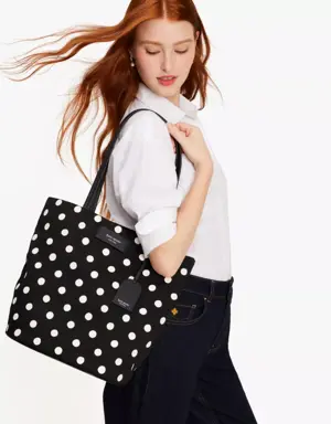 On Purpose Sunshine Dot Printed Canvas Large Tote