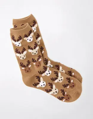 American Eagle Reindeer Crew Sock. 1 American Eagle Reindeer Crew Sock. 1