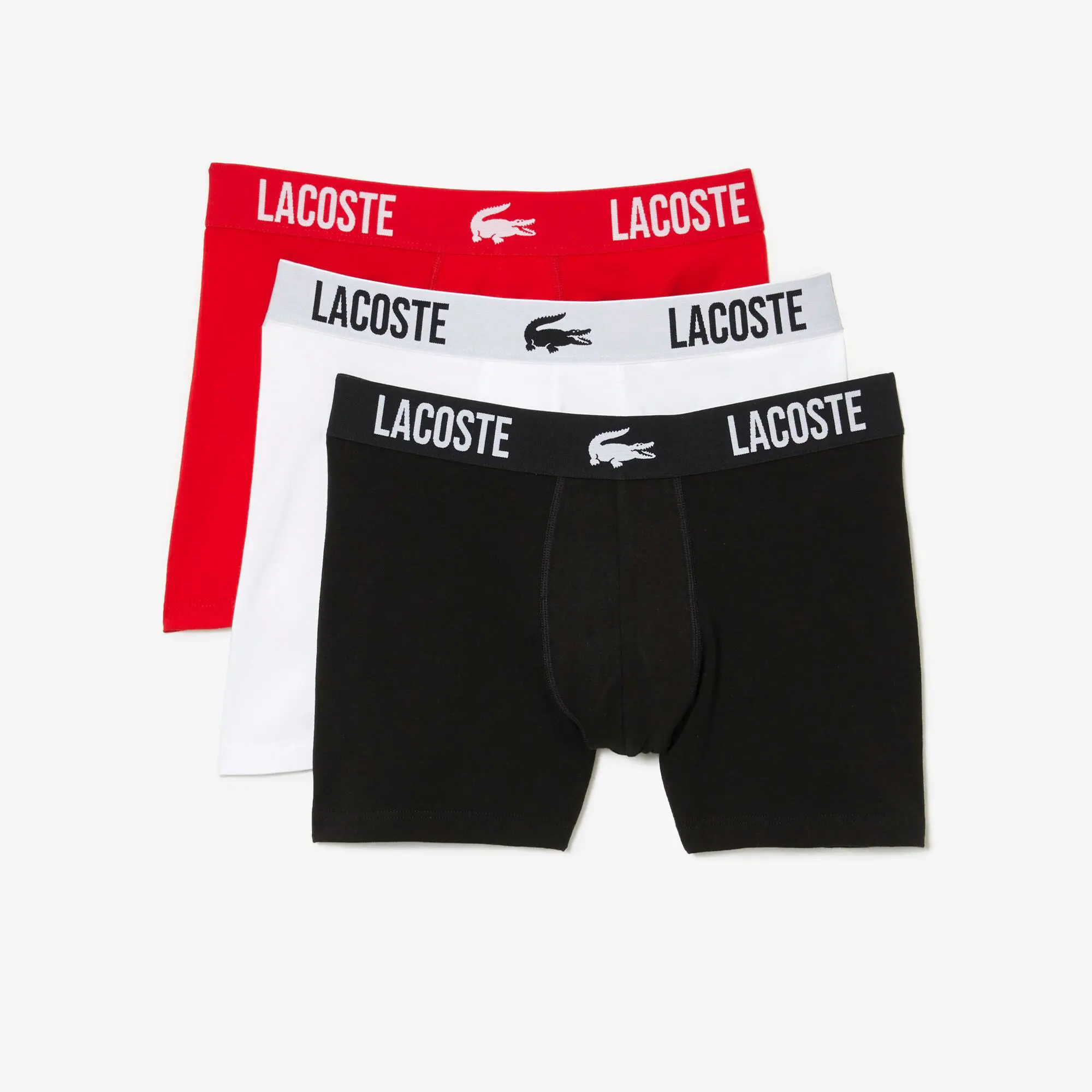 Lacoste Men’s Branded Contrast Crocodile Boxer Brief 3-Pack. 2