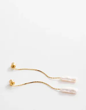 Natural pearl thread earrings
