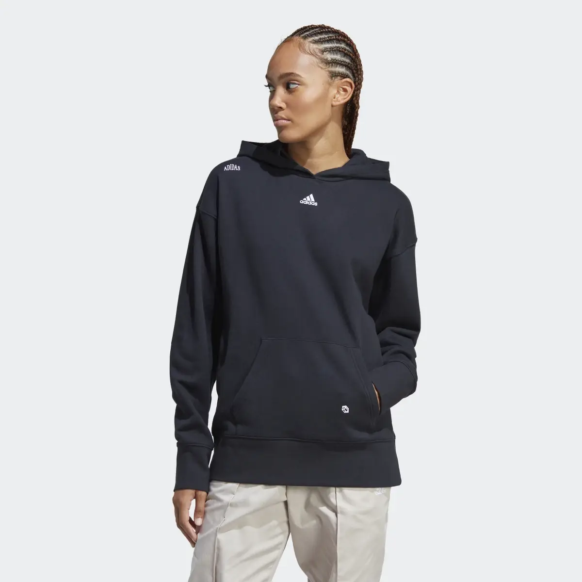 Adidas Relaxed Hoodie with Healing Crystals-Inspired Graphics. 2