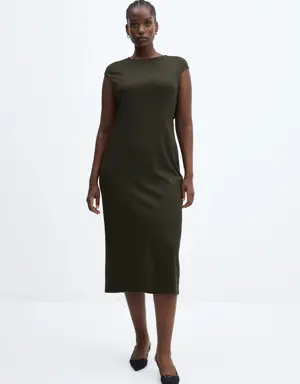 Mango Textured dress with opening