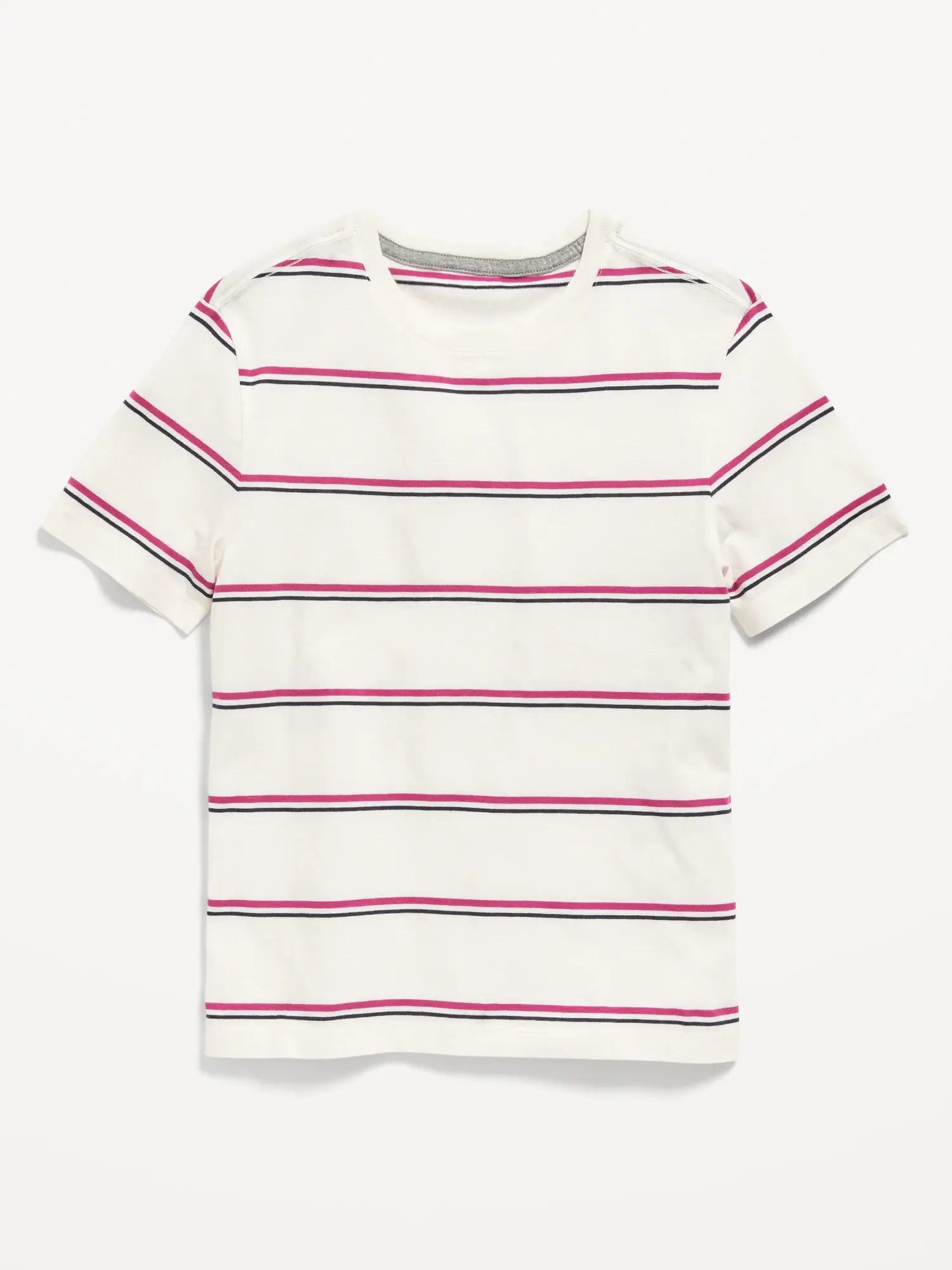 Old Navy Softest Short-Sleeve Striped T-Shirt for Boys pink. 1