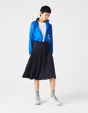 Lacoste Falda plisada fluida con cintura elástica para mujer