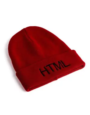 Kırmızı Düz Pamuklu HTML Nakışlı Bere