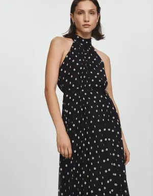 Plissee-Kleid mit Polka Dots