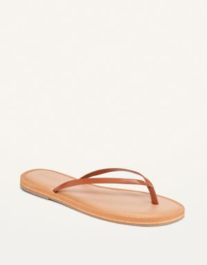 Faux-Leather Capri Sandals brown