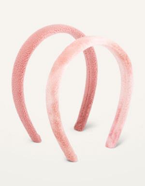 Plush Headbands 2-Pack for Kids pink