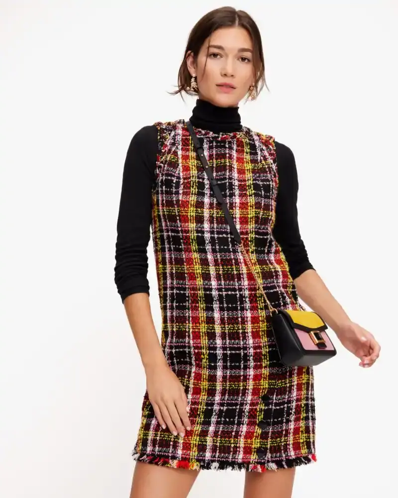 Kate Spade Art Plaid Tweed Dress. 2