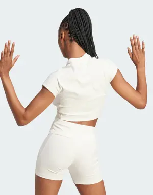 Adidas T-shirt Lounge Ribbed Crop. 3 Adidas T-shirt Lounge Ribbed Crop. 3